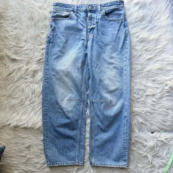 Madewell The Darted Barrel-Leg Jean Denim Blue Size 27 - Picture 5 of 12
